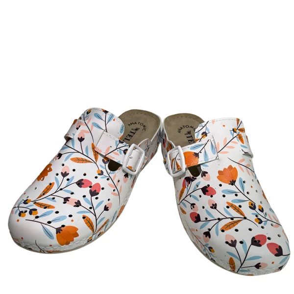 Saboti medicali, TELLUS, din piele artificiala, talpa lipita PU, model Toamna