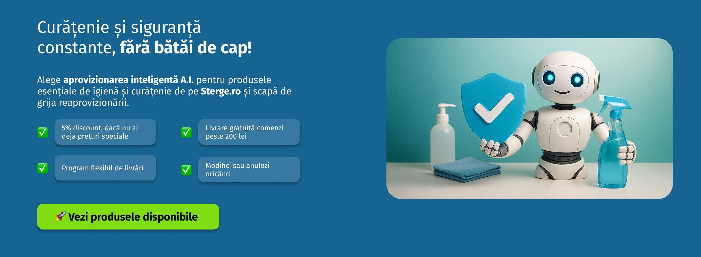 Banner sterge.ro aprovizionare inteligenta
