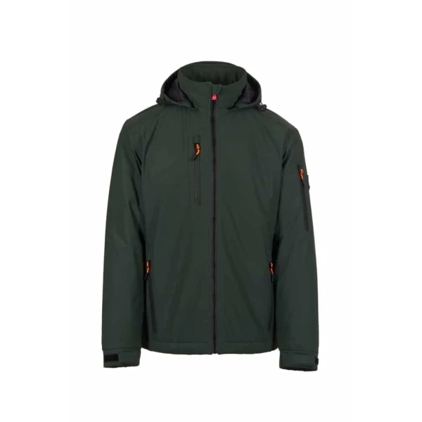 Jachetă softshell Payper Gale / Gale Pad pentru bărbați – impermeabilitate WP8000, respirabilitate WVT5000, glugă fixă - culoare verde inchis