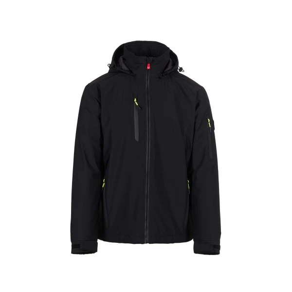 Jachetă softshell Payper Gale / Gale Pad pentru bărbați – impermeabilitate WP8000, respirabilitate WVT5000, glugă fixă - culoare neagra
