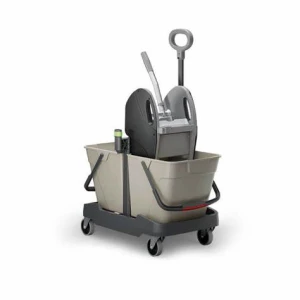 Carucior dublu cu 2 galeti 15 L, sistem New Line, roti metalice Ø 80 mm, MOTTO SILVER