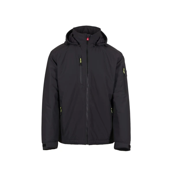 Jacheta impermeabila barbati softshell de iarna, gluga detasabila, elemente reflectorizante aplicate pe spate, la nivelul taliei si pe gluga, culoare negru antracit Payper Creek Ultralite Pad
