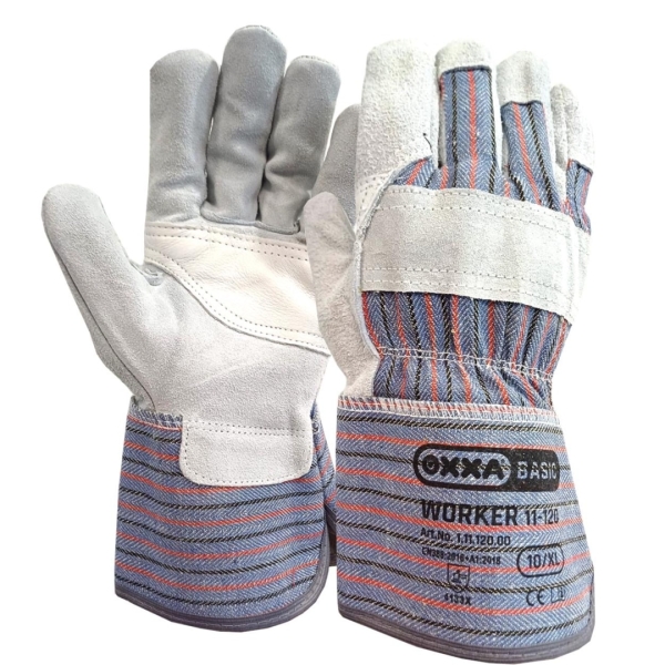 Manusi de protectie OXXA Worker 11-120 reinf palm, split, 10, din piele naturala, cu palma intarita, captusite