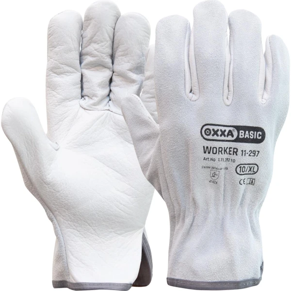 11129700.jpg Manusi de protectie OXXA Worker 11-297, grain/split, 8-11, din piele naturala, captusite, cu manseta elastica