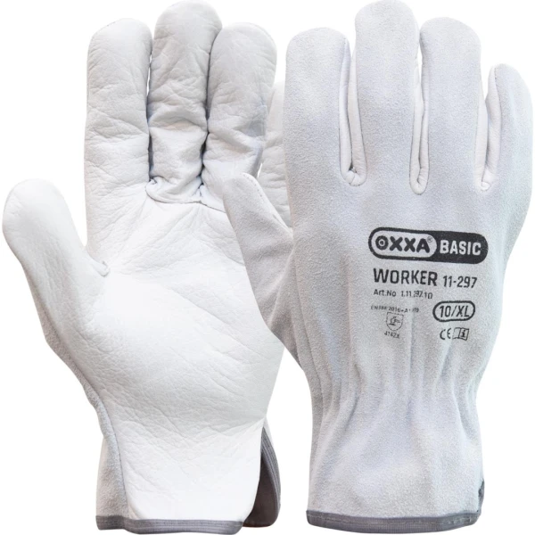 11129700.jpg Manusi de protectie OXXA Worker 11-297, grain/split, 8-11, din piele naturala, captusite, cu manseta elastica
