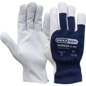 Manusi de protectie OXXA Worker 11-451,nappa,alb/albastru,7-12, din piele naturala