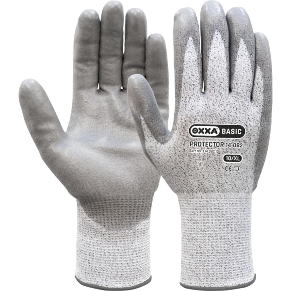 Manusi de protectie OXXA Protector 14-082 Cut B, gri, 7-11, din nylon, cu manseta elastica, cu aderenta ridicata