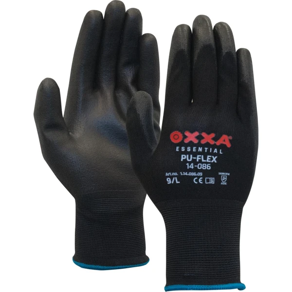 11408600.jpg Manusi de protectie OXXA PU-Flex 14-086, negru, 6-11, din nylon, cu manseta elastica, cu aderenta ridicata