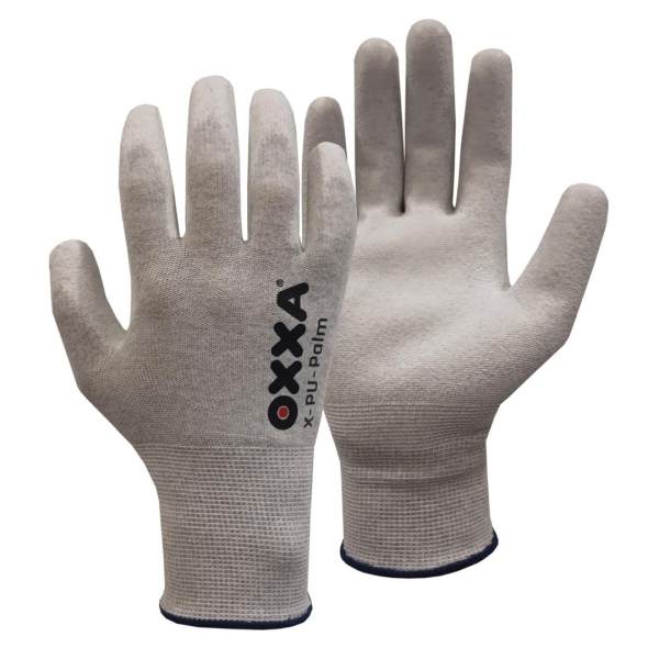 Manusi de protectie OXXA X-PU-Palm 14-103 ESD,gri/whi.,7-11, din poliester, cu manseta elastica