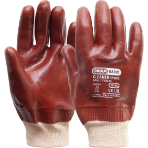 Manusi de protectie OXXA Cleaner 17-022,rosu, wrist/closed,10, din bumbac, cu manseta elastica