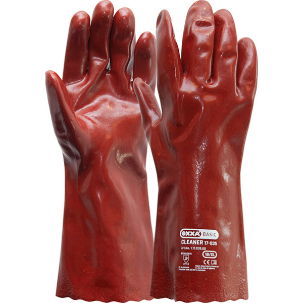 Manusi de protectie OXXA Cleaner 17-035, rosu, 350 mm, 10, din bumbac