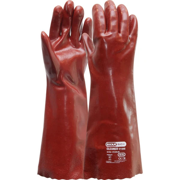 11704500.jpg Manusi de protectie OXXA Cleaner 17-045, rosu, 450 mm, 10, din bumbac