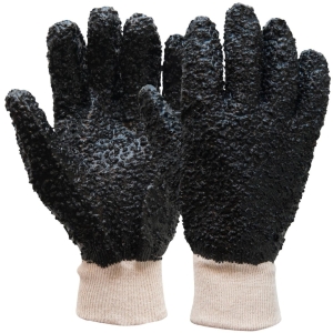 Manusi de protectie OXXA Cleaner 22-422, PVC grit, negru, 10, din bumbac