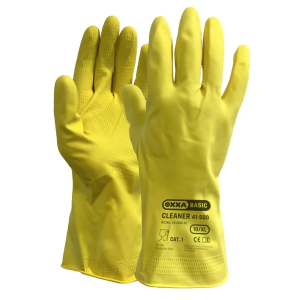 14150000.jpg Manusi de protectie OXXA Cleaner 41-500, latex, galben, 7-10, din bumbac