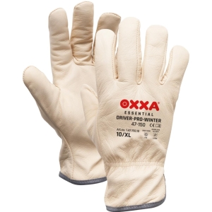 Manusi de protectie OXXA DriverPro-Winter 47-150,bej,10-11, din piele naturala, captusite, cu manseta elastica