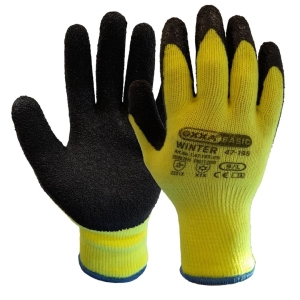 Manusi de protectie OXXA Winter 47-195, negru/fl galben,8-11, din latex, cu manseta elastica, cu aderenta ridicata