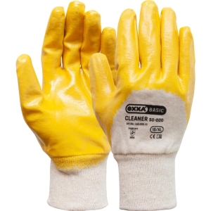 Manusi de protectie OXXA Cleaner 50-000,NBR wrist,yllw,7-10, din bumbac, cu manseta elastica, cu aderenta ridicata