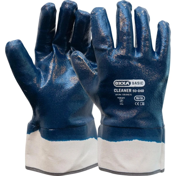 15004000.jpg Manusi de protectie OXXA Cleaner 50-040, cuff, albastru, 9-11, din bumbac, cu manseta elastica, cu aderenta ridicata