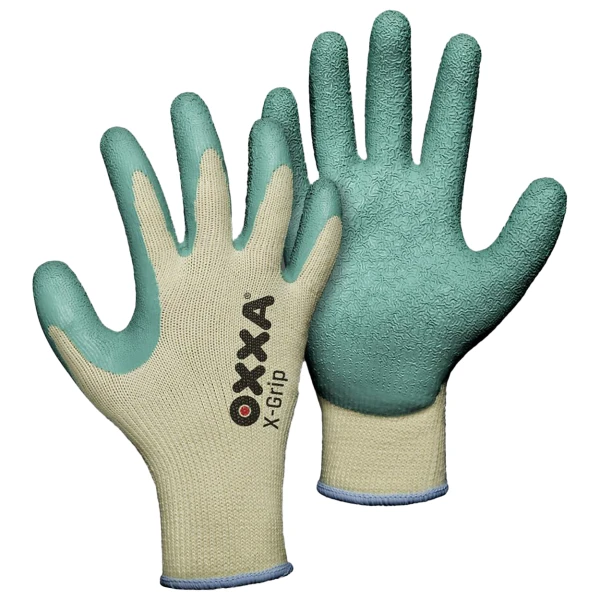 15100000.jpg Manusi de protectie OXXA X-Grip 51-000, verde/galben, 7-11, din bumbac, cu manseta elastica, cu aderenta ridicata