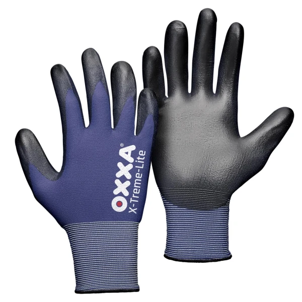 15110000.jpg Manusi de protectie OXXA X-Treme-Lite 51-100,negru/albastru,7-11, din nylon, cu manseta elastica, cu aderenta ridicata