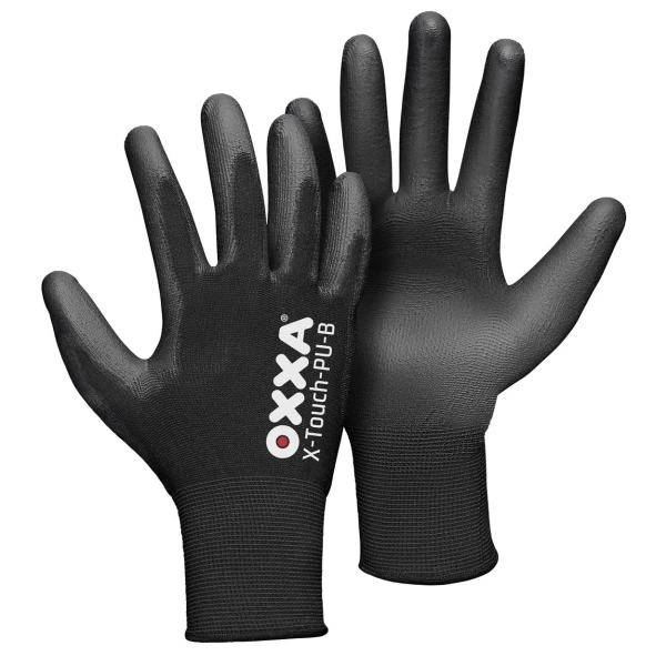 15111000.jpg Manusi de protectie OXXA X-Touch-PU-B 51-110, negru, 7-11, din nylon, cu manseta elastica