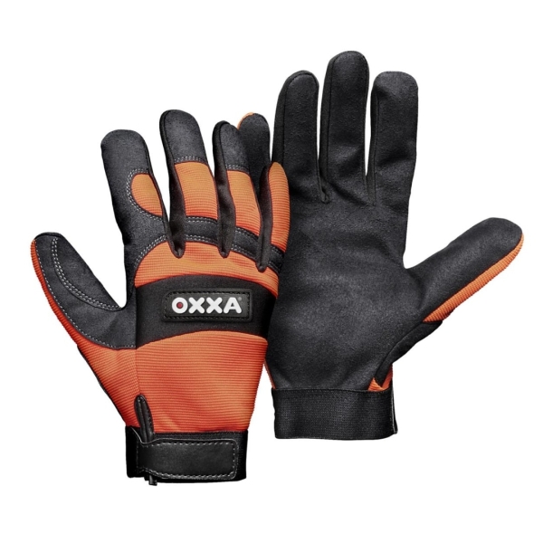 Manusi de protectie OXXA X-Mech 51-630, negru/portocaliu, 8-11, din piele naturala, cu palma intarita, pentru lucrari mecanice