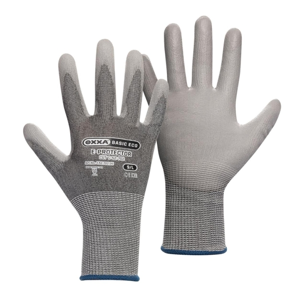 Manusi de protectie OXXA E-Protector Cut C 52-702, 7-11, din poliester, cu manseta elastica, cu aderenta ridicata