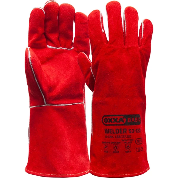 Manusi de protectie OXXA Welder 53-122, splitleather,rosu, 10, din piele naturala, captusite