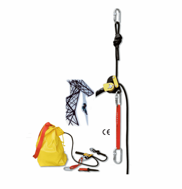 Dispozitiv de salvare coborator cu franghie 50m + sac transport