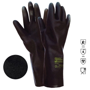 Manusi antichimice Black Defender, neopren, 32 cm Rhino Safety