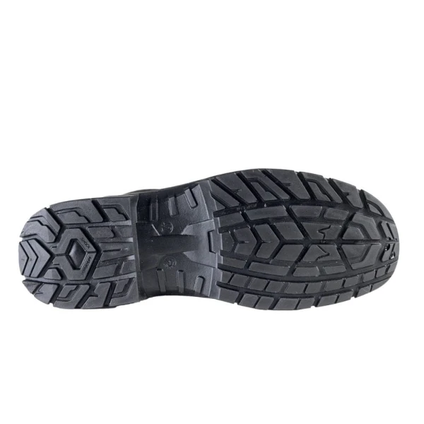 Bocanci Sirin Bora New S1 SRC din  material rezistent la abraziune, care asigură aerisirea piciorului, cu talpă PU 1D, tip burduf dublat cu material spongios și înșiretare prin perforații consolidate cu capse metalice.