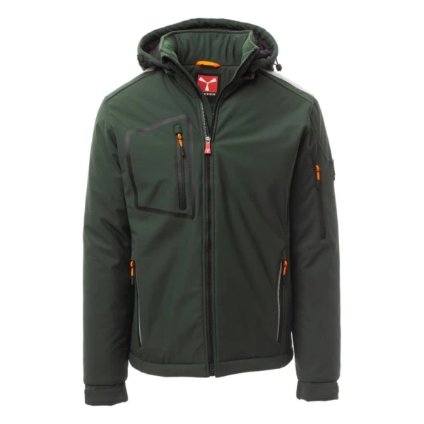 Jacheta softshell de iarna Payper Stream Pad pentru Barbati, 100% Soft-Shell 78% nylon + 22% elastane, 330 g/m2