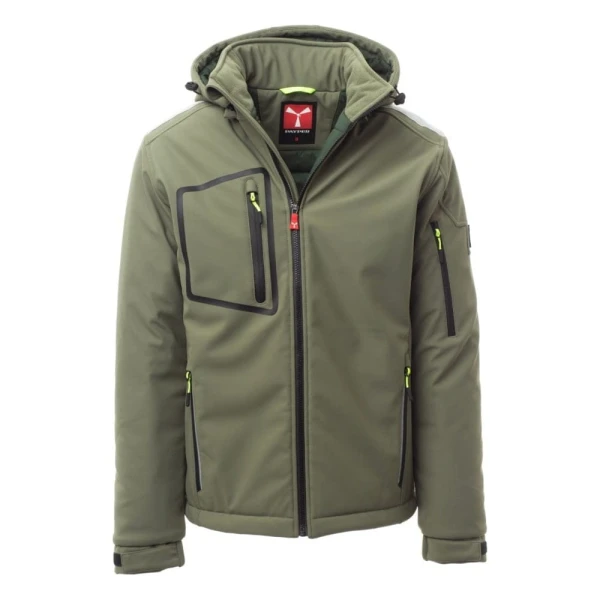 Jacheta softshell de iarna Payper Stream Pad pentru Barbati, 100% Soft-Shell 78% nylon + 22% elastane, 330 g/m2