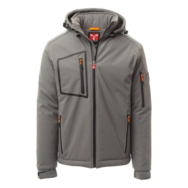 Jacheta softshell de iarna Payper Stream Pad pentru Barbati, 100% Soft-Shell 78% nylon + 22% elastane, 330 g/m2