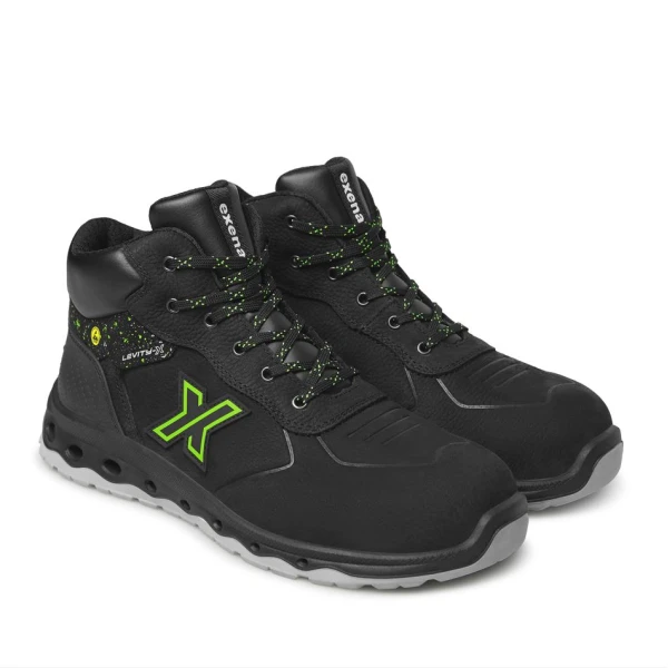 Bocanci Exena Mars S3 ESD SRC - Material textil perforat rezistent la abraziune, Energy, PU 2D, Tip burduf - dublata cu material spongios