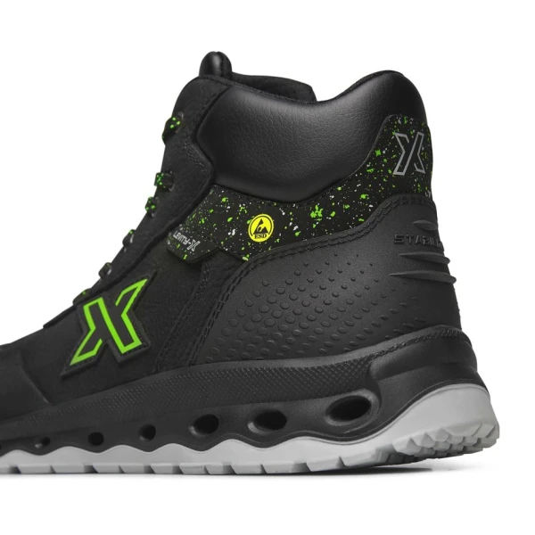 Bocanci Exena Mars S3 ESD SRC - Material textil perforat rezistent la abraziune, Energy, PU 2D, Tip burduf - dublata cu material spongios