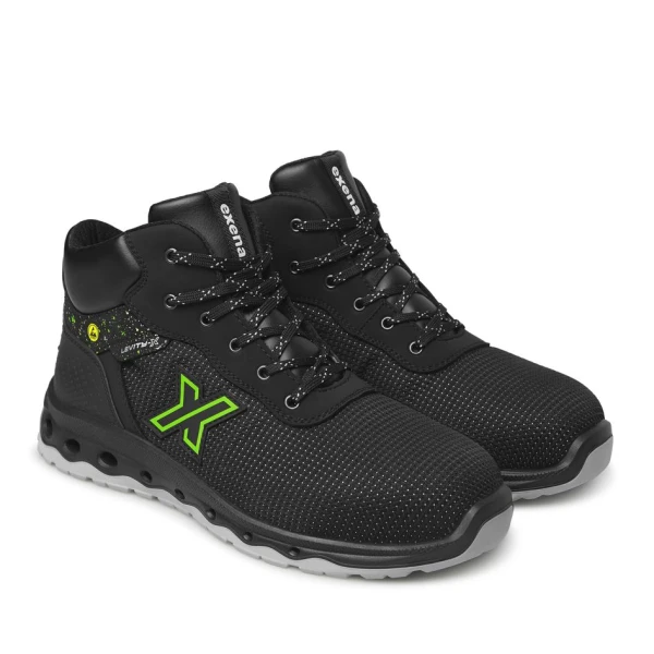 Bocanci Exena Saturn S3 ESD SRC - Material textil perforat rezistent la abraziune Energy PU 2D cu Tip burduf - dublata cu material spongios
