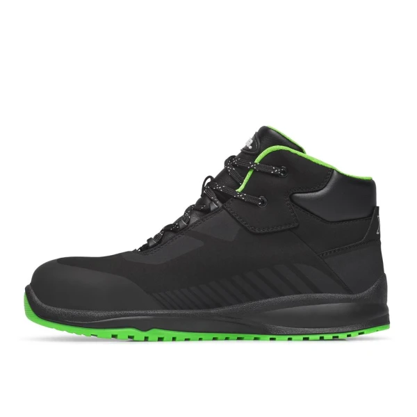 Bocanci Exena Fury S3 ESD SRC - Material textil sintetic, rezistent la abraziune, asigură aerisirea piciorului, PU 2D, Tip burduf - dublata cu material spongios, Insiretare prin perforatii consolidate cu capse nemetalice