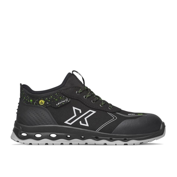 Pantofi Exena Moon S3 ESD SRC - rezistent la abraziune, Energy, PU 2D, Insiretare prin perforatii consolidate cu capse metalice