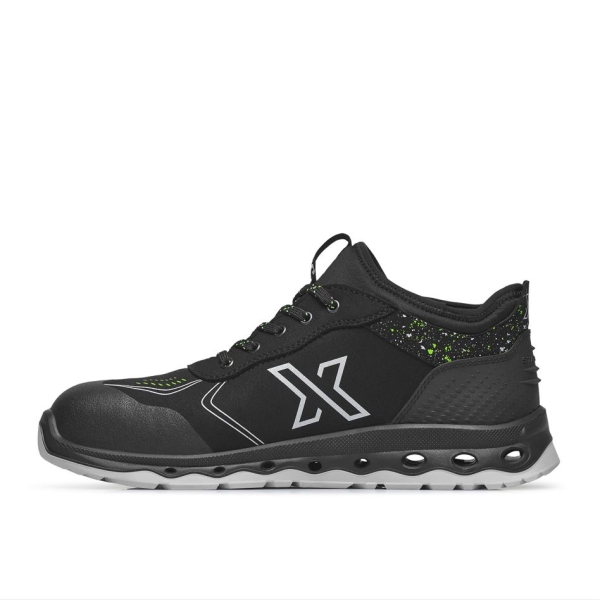 Pantofi Exena Moon S3 ESD SRC - rezistent la abraziune, Energy, PU 2D, Insiretare prin perforatii consolidate cu capse metalice