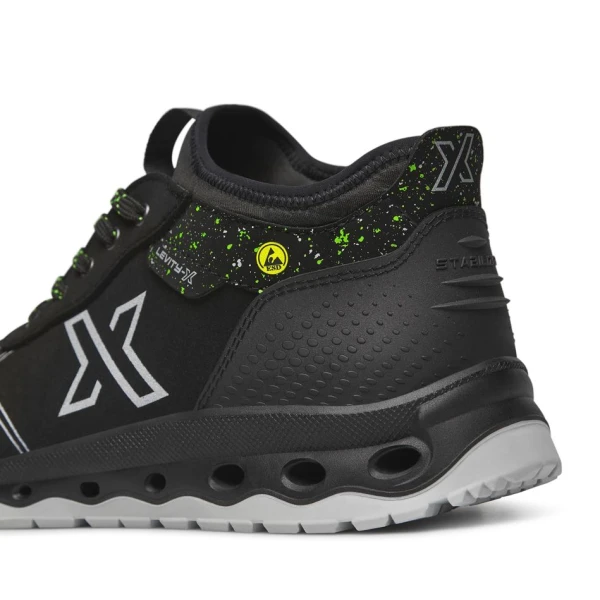 Pantofi Exena Moon S3 ESD SRC - rezistent la abraziune, Energy, PU 2D, Insiretare prin perforatii consolidate cu capse metalice