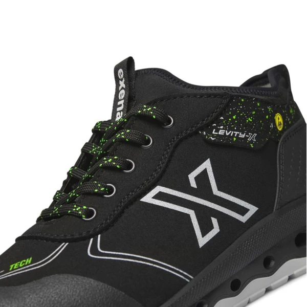 Pantofi Exena Moon S3 ESD SRC - rezistent la abraziune, Energy, PU 2D, Insiretare prin perforatii consolidate cu capse metalice