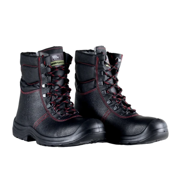 Bocanci Sirin Paltinu S3 CI SRC with synthetic fur, abrasion resistant, PU 2D material, bellows type - doubled with spongy material, and lacing through perforations consolidated with metal staples.