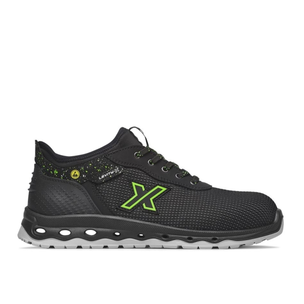 Pantofi Exena Jupiter S3 ESD SRC - rezistent la abraziune, Energy, PU 2D, Insiretare prin perforatii consolidate cu capse metalice