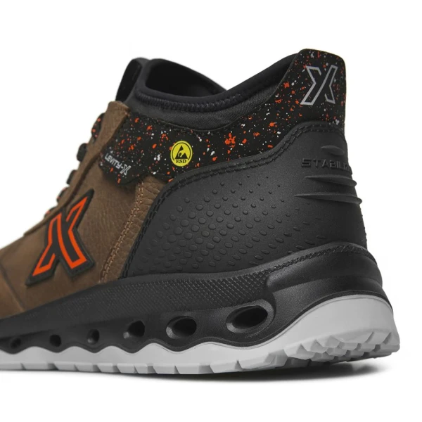 Pantofi Exena Venus S3 ESD SRC din rezistent la abraziune cu Energy PU 2D și înșiretare prin perforații consolidate cu capse metalice