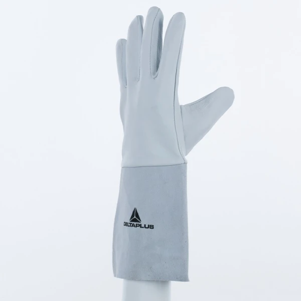 Mănușă preformată palmă piele/dos piele - Capră - Lungime :  350   mm , culoare Gri