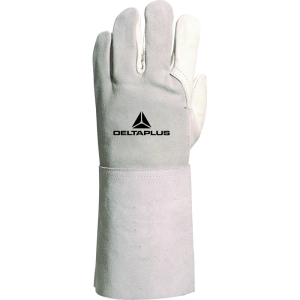 Mănușă preformată palmă piele/dos piele - Bovină - Lungime :  350   mm , culoare Gri