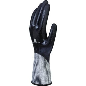 Mănușă tricotată cu strat protector - DELTAnocut - Strat dublu de nitril - Calibru : 13, culori: Negru