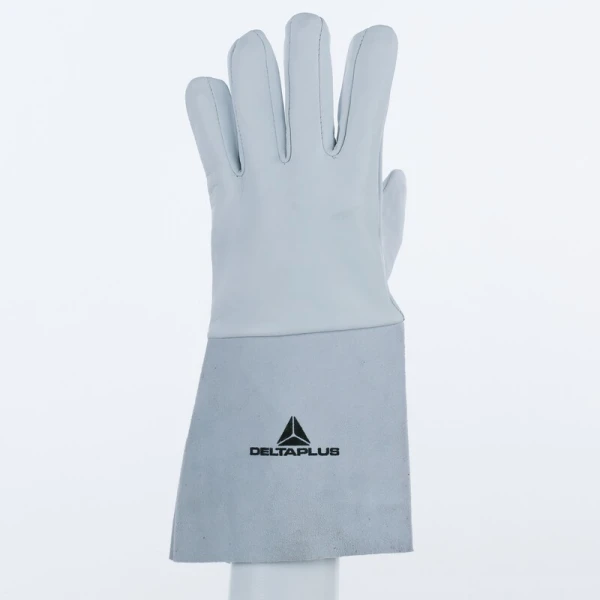 Mănușă preformată palmă piele/dos piele - Capră - Lungime :  350   mm , culoare Gri