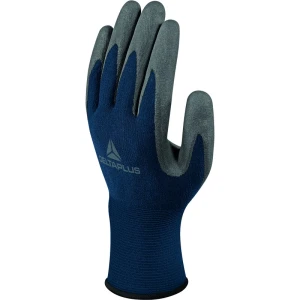 Mănușă tricotată cu strat protector - Poliamidă - Polimer apă neted - Calibru : 15, culori: Bleumarin-Gri